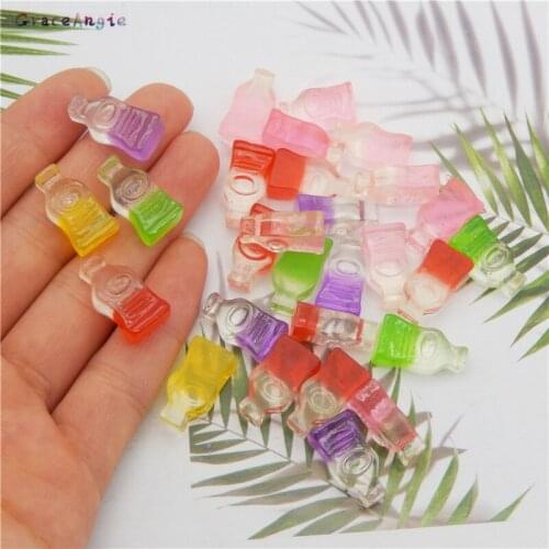 10pc Resin Drink Bottle Charms Pendants For DIY Juice Tea Cup Food Decoration Earring Funny Jewelry diy Flat Back Cabochon Art