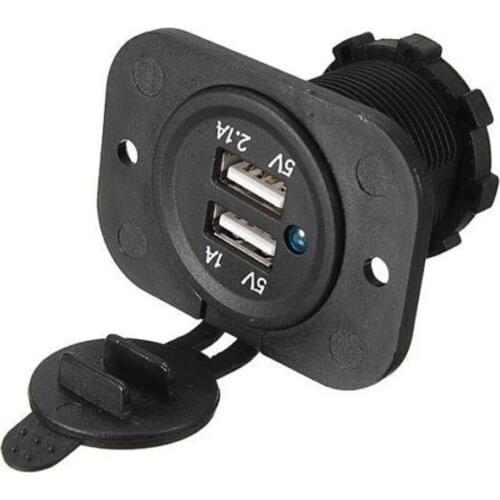 12V-24v Waterproof Dual USB Port Charger Socket Outlet 1A 2.1A car marin bus camper charger socket