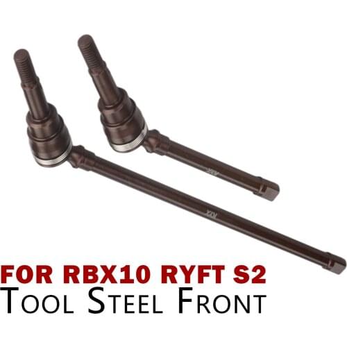 2pcs S2 Tool Steel Front Universial Driveshaft CVD for Axial RBX10 RYFT RC Upgrade parts