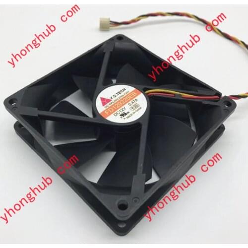 Y.S TECH FD129225EB DC 12V 0.47A 92x92x25mm 3-wire Server Cooling Fan