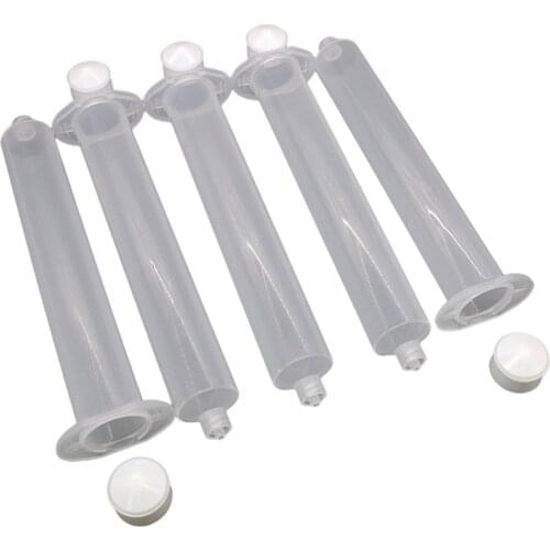 5pc Glue Adhesive Dispenser Industrial Syringe Tube 55cc Glue Dispensing Syringe Barrel with Stopper for UV Glue Gun Manual Tool