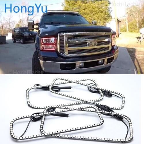 Car Auto Halo Rings Cotton Lights LED Angel Eyes RGB Car Styling For Ford F-250 2005 2006 2007 RGB LED Angel Eyes Halo Ring kit