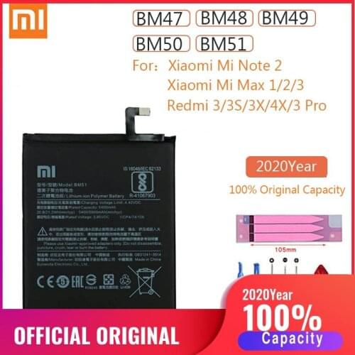 BM47 BM48 BM49 BM50 BM51 Original Xiao Mi Max Max2 Max3 Note2 Redmi 3X 3S 3 Pro 4X Replacement Battery for Xiaomi MiMax 1 2 3