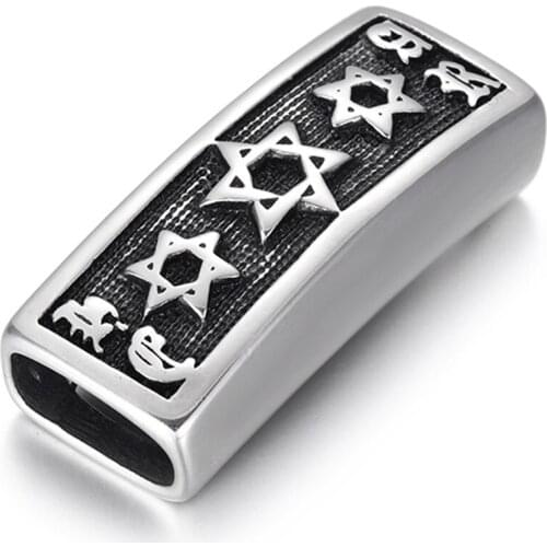 316L Stainless Steel Slider Beads Polished Rectangular 12x6mm Hole Bead Slide Charms Accessories for DIY Bracelet Jewelry Making