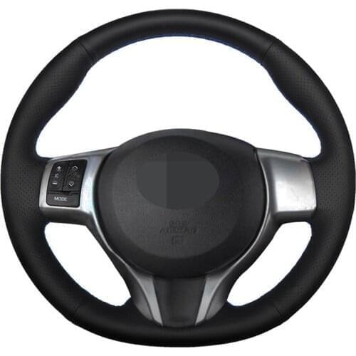 Car Steering Wheel Cover Hand-stitched Black Artificial Leather For Toyota Yaris 2012 2013 2014 2015 2016 2017 2018