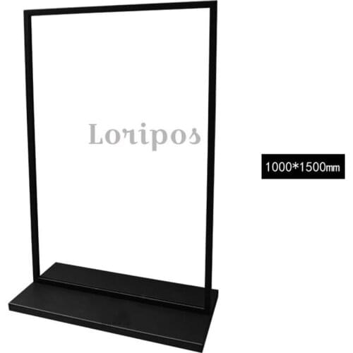 Loripos Black Metal Floor Poster Stand Iron Double Sided Advertising Banner Display Stand Outdoor Sign Holder Frame Signage Rack
