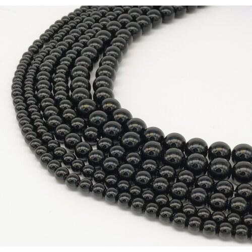 4/6/8/10/12mm Black glass beads fashion Natural stone scattered beads DIY Bracelet neckace Accessories make