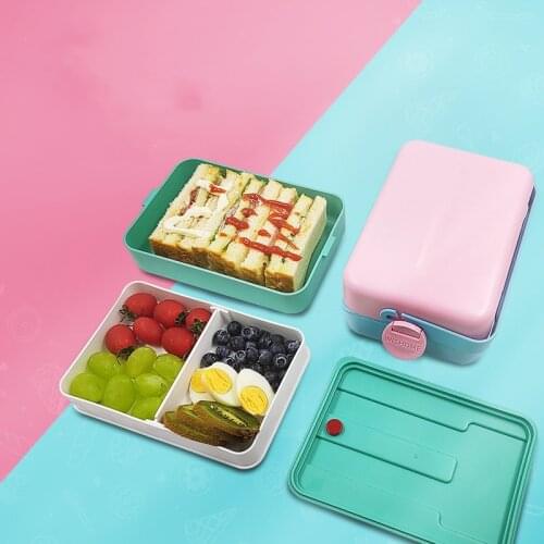 Leakproof Handle Earphone Lunch Box Camping Office School Portable Food Container Microwave Heating Sealed Fresh Lunch Box