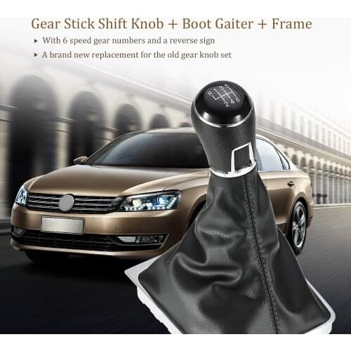 5 Speed 6 Speed optional Gear Shift Knob Leather Boot for VW Passat B7