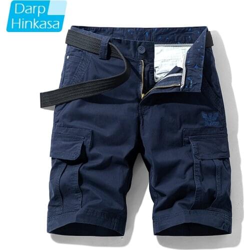 Summer Hot Casual Fashion Shorts Mens Casual Loose Five-point Pants Mens Shorts Cotton Solid Color Outdoor Overalls