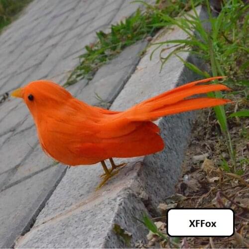 Small simulation cute bird model foam&furs lifelike orange bird doll gift about 13cm xf0468
