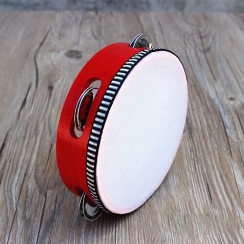 Early Educational Mini Drum Wood Musical Baby Children Kid Beat Hand Percussion Instrument Toy Tambourine Teaching Aids Metal