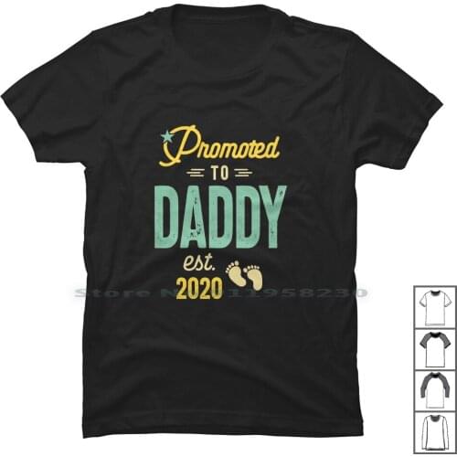 Mens Promoted To Daddy Est. 2020 Baby Gift For New Daddy T Shirt 100% Cotton New Father Grandpa Parent Father Daddy 2020 Prom