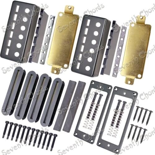 A Set Black Metal Pickup Ring Mini Style Electric guitar Humbucker Pickup Kits Producing Accessories - Black Metal Pickup Cover