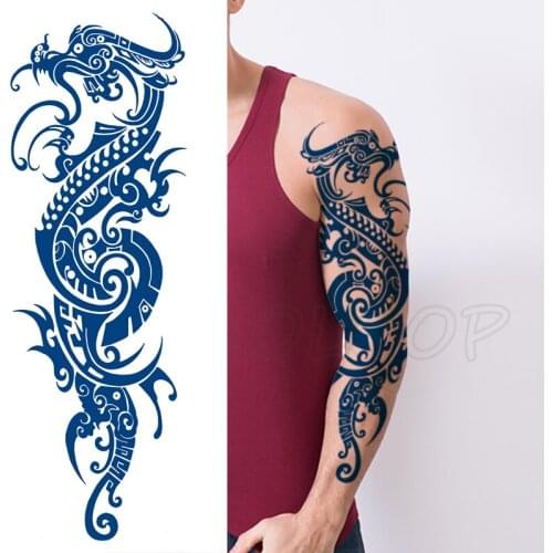 Juice Tattoo Sticker Dragon Big Flying Animal Element Full Arm Art Manly Fake Stickers Keep about 15 Days