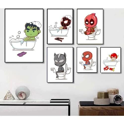 Marvel Comics Canvas Painting Funny Superhero Posters and Prints Print Mural Pictures for Boys Room Home Wall Decoration Gifts