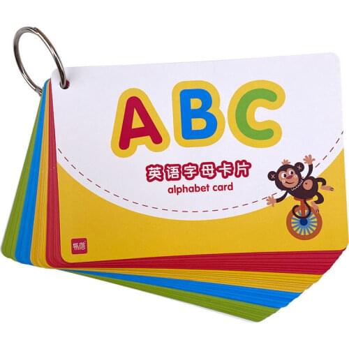 Newest Hot 26 Sheets Childrens Enlightenment English 26 Letter Capitalization Teaching Aids Pronunciation Learning Cards Art