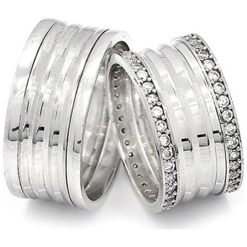 Couple Wedding Ring Sterling Silver 925 Woman And Man Luxury Jewelry Bands Fashion Engagement Anniversary Ancient Greek Model