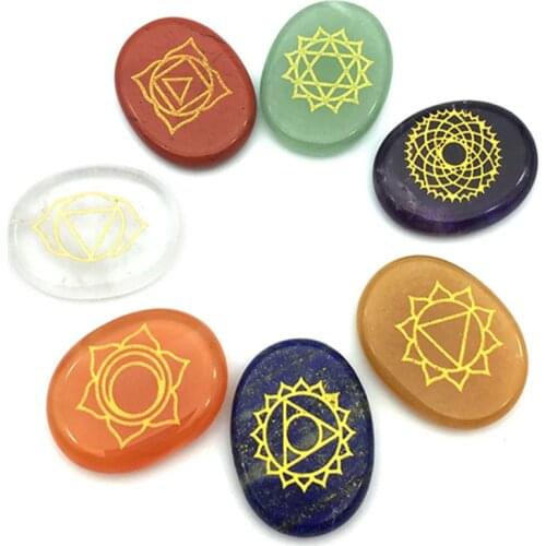 Wholesale 7 Pcs Oval Shape Many Colors Quartz Stone Pendant Healing Reiki Chakra Metaphysical Jewelry