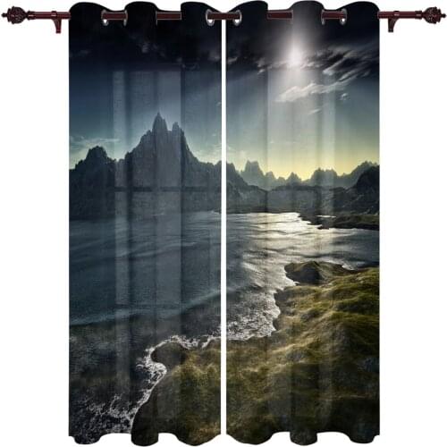 Polyester Curtain Bay Sunshine Nature Kitchen Room Curtains In The Modern Living Room Bedroom Dining Room Translucent Curtain