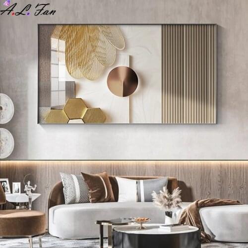 Luxury wall art, modern, minimalist, abstract, gold poster, prints, Nordic decor, canvas painting, pictures for living room deco