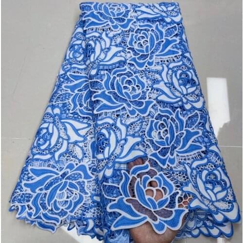 Cord Guipure Lace 2020 High Quality Nigerian African Cord Lace Fabrics Hot Sale Water Soluble For Dress Party Material 5Yards