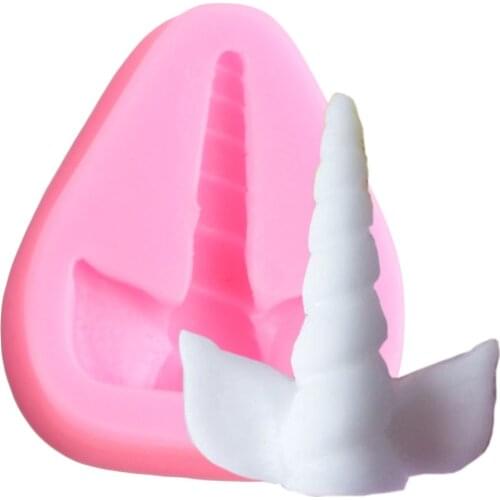 Unicorn Horn Ears Silicone Mold Cupcake Topper Fondant Molds Party Birthday Cake Decorating Tools Candy Chocolate Gumpaste Mould