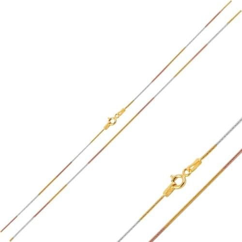 Silverlina Silver Three-Color Snake Chain Necklace