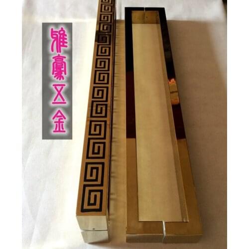 Modern Chinese antique glass door handle door handle word back doors stainless steel square paper handle