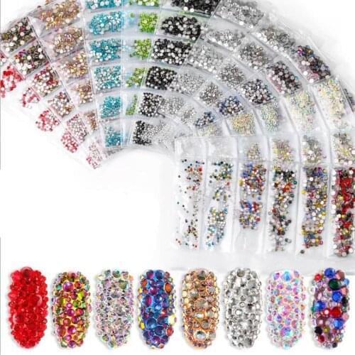 1 Pack Nail Crystal Rhinestones FlatBack Nail Rhinestone 3D DIY Nail Art Decoration DIY Glass Manicure