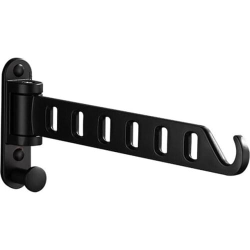 Punch Free Clothes Hanger Space Aluminum Saving Organization Folding Invisible Drying Racks Wall Mounted For Bathroom