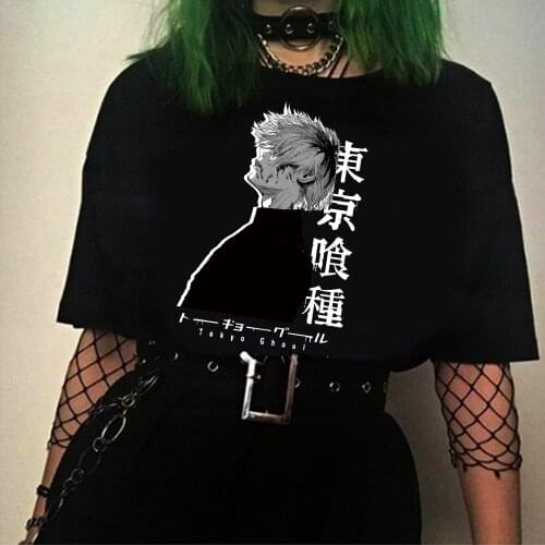 Janpanese Tokyo Ghoul Anime Manga T Shirt Kaneki Ken Cartoon Short Sleeve Loose T-shirt Men Tee