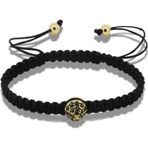 1pc Anil Arjandas Brand Bracelets Paved CZ Beads Charm Braided Macrame Bracelet & Bangle for Men A-0205