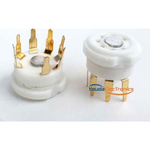 10PCs Gold plated GZC7-Y-G PCB mounting 7pin Vacuum tube socket for 6J1 6J2 6J3 6J4 6J5