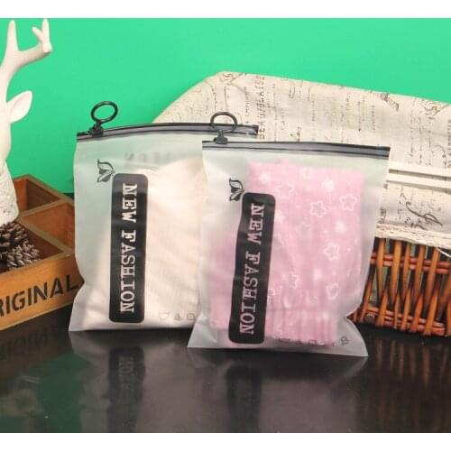 100pcs EVA frosted underwear cosmetic socks packaging pull ring bag English childrens pants double-sided matte zipper bags