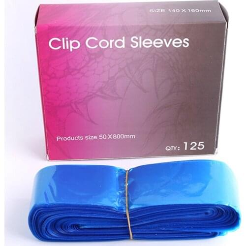 125Pcs Disposable Blue Tattoo Clip Cord Sleeves Bags Covers Bags For Tattoo Machine Tattoo Accessories