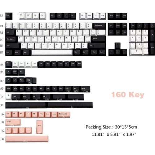 160 KEYS Cherry Profile Olivia Keycap Double Shot Thick PBT Keyboard Keycaps Cap