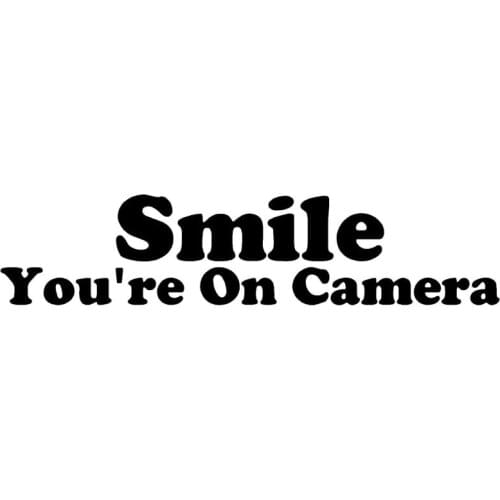 22.5*4.8CM Smile You're On Camera Letter Car Sticker Decals Personality Waterproof Stickers Car Styling Accessories C1-0221