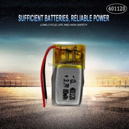 3.7v 60mAh 401120 Lithium Li-Po Polymer Battery For Bluetooth earphone 3D glasses Selfie stick Polymer MP3 Rechargeable Battery