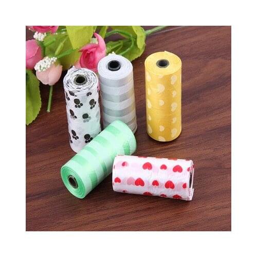 50pcs/lot Biodegradable Pet Dog Poop Bag Zero Waste Dog Pooper Bags Paw Doggy Litter Poop Bag Dispenser Pets Products For