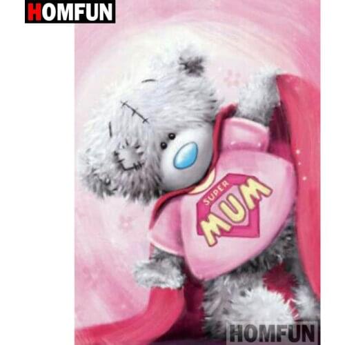 HOMFUN 5D DIY Diamond Painting Full Square/Round Drill "Cartoon bear" 3D Embroidery Cross Stitch gift Home Decor A00464