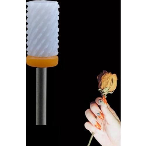 White Ceramic Nail Drill Bit - Small Barrel Bit XXC