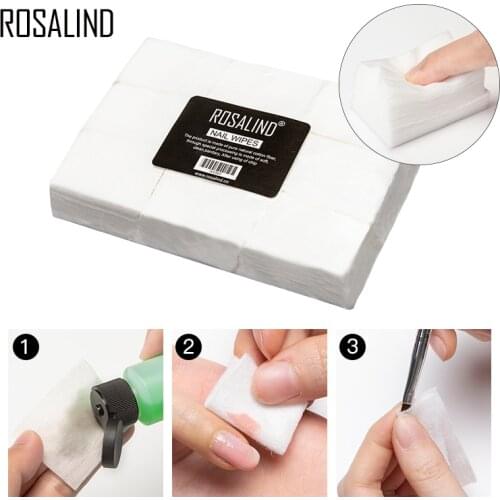 ROSALIND Nail Polish Remover 900PCS/Lot Lint Free Napkins Nail Degreaser Wipes Cotton Nail Art Manicure Tool Removal Planer