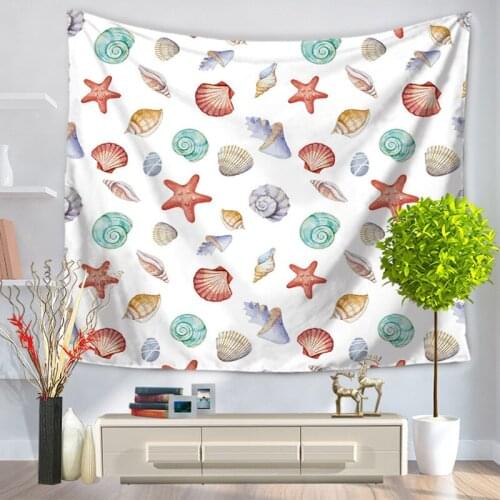 Home Decorative Wall Hanging Carpet Tapestry Rectangle Bedspread shell starfish Pattern GT1016