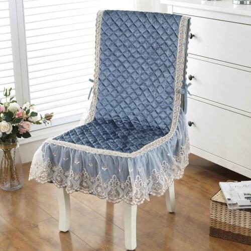 European Siamese Seat Cushion Chair Cover Lace Chair Cushion Winter Office Thick Student Seat Dining Chair