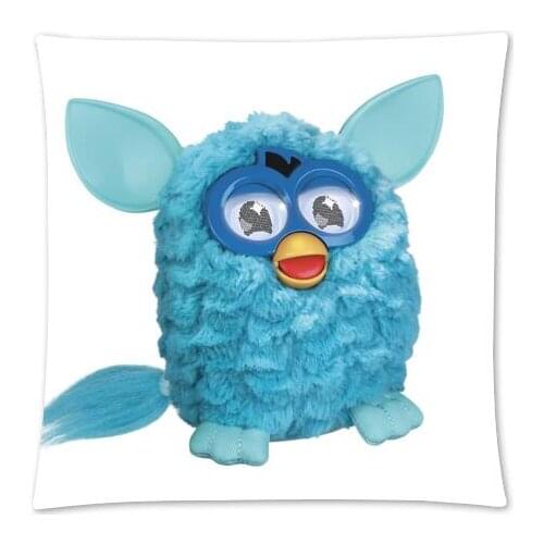 Furby With Bling Back Fashion Style Cotton Zippered Linen Decorative Single Pillow Case Standard Size 45x45 cm(Twin Sides)