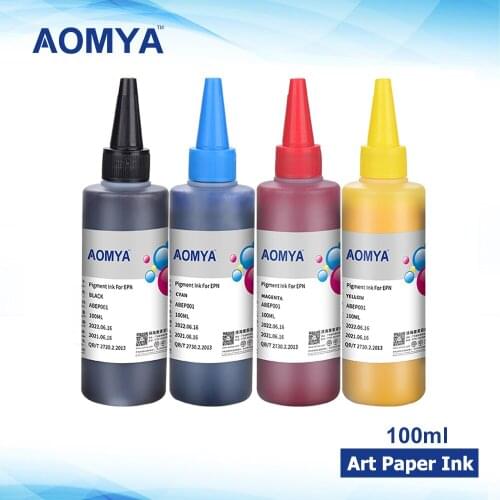 Hot Bulk Waterproof Ink!!! Aomya 4Colorsx100ml BK CY MG YL Specialized Art Paper Ink for Epson Printer Expression ME-301