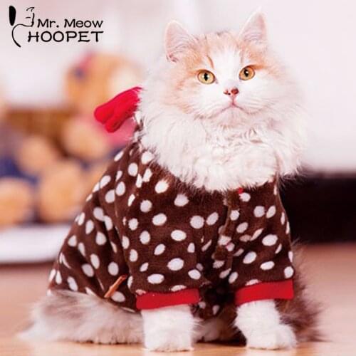 Hoopet Pet Dog Cat Clothes Cat Christmas Hoodie Warm Suit Dog Deer Dress Cat Winter Coat Cute Jacket