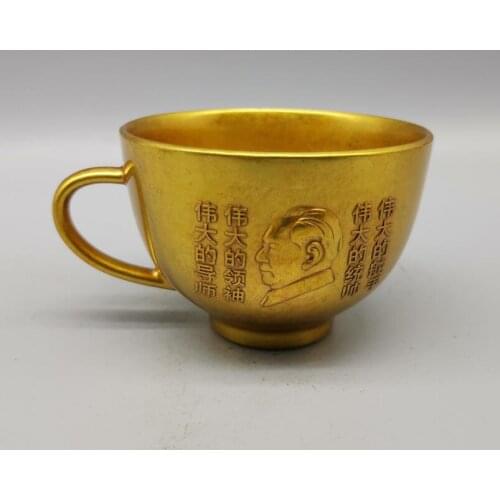 China brass Great leader Chairman MAO tea cup crafts statue