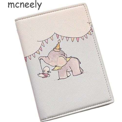 Mcneely Elephants performing Passport Cover Cartoon Passport Holder Kids like Credit Card Holder Casual Passport Wallet Gift